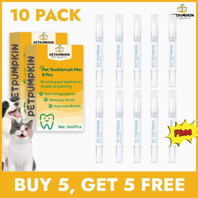 【Buy One, Get One Free】Toothbrush Pen 2 Pack,Cat/Dog Tooth Whitening & Cleaning,Natural Plant Substance-Pet Teeth Repairing Kit,Dogs Cats Natural Plants Tartar Remover Tool
