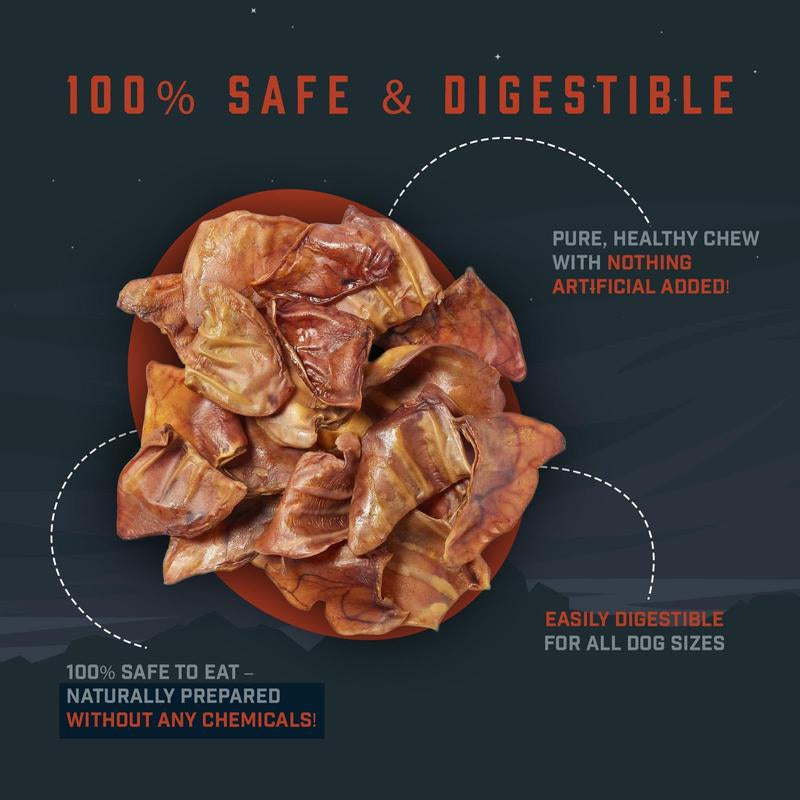 Wild Wolf USA Pig Ears (5 Pack) 100% Natural Dog Chew Treat - Sourced and Baked in the USA - Healthy, High Protein Dog Snack