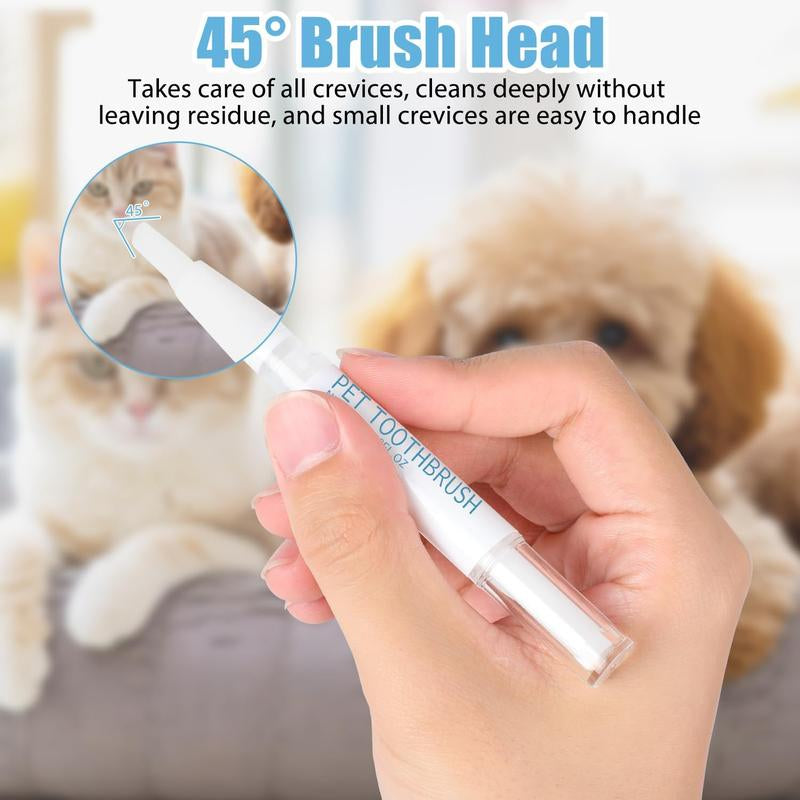 【Buy One, Get One Free】Toothbrush Pen 2 Pack,Cat/Dog Tooth Whitening & Cleaning,Natural Plant Substance-Pet Teeth Repairing Kit,Dogs Cats Natural Plants Tartar Remover Tool