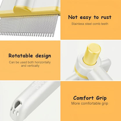 Self Cleaning Slicker Brush - Skin Friendly Deshedding Grooming Tool for Dogs & Cats, Suitable for Shedding & Haired Pets