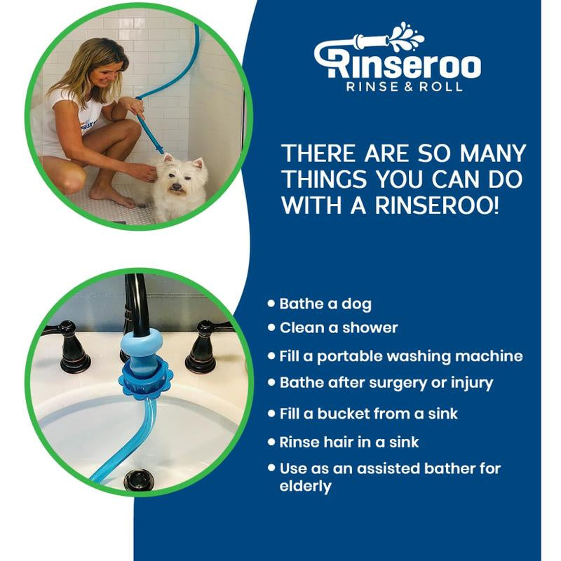 Rinseroo: Pet Shower/Sink Hose - Ideal for Pet Bathing & Grooming Anywhere