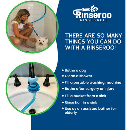 Rinseroo: Pet Shower/Sink Hose - Ideal for Pet Bathing & Grooming Anywhere