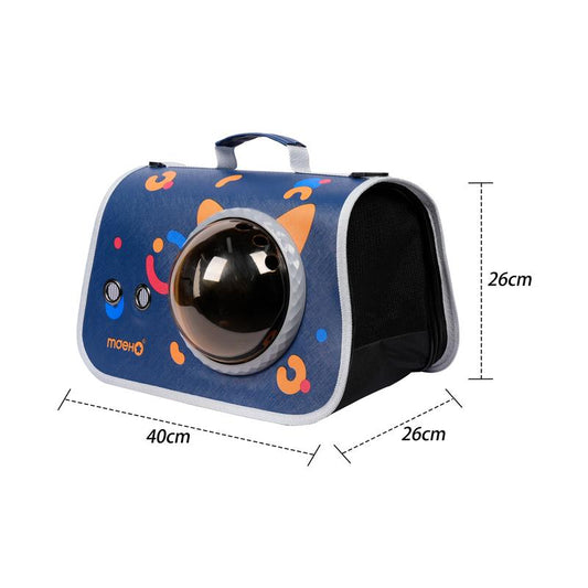 Space Capsule Bubble Pet Carrier, 360° Transparent Cat Backpack with Breathable Vents, Adjustable Shoulder Strap for Commuting-Vet-Park, Reinforced Handles Outdoor Bubble Carrier