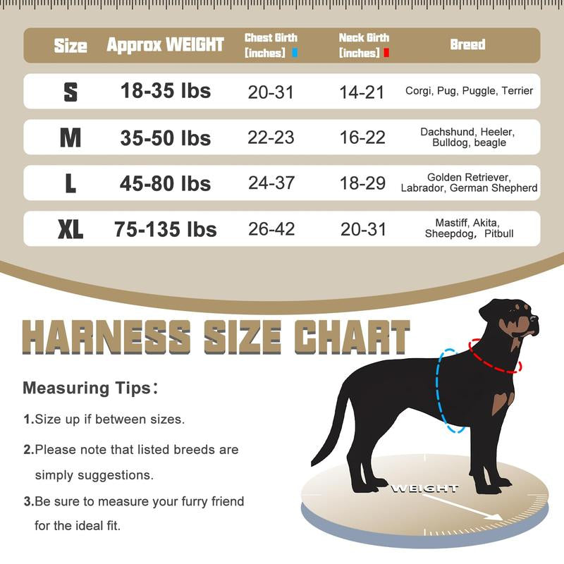 【Summer Sale】Auroth Tactical Dog Harness for Small to Large Dogs , Durable Reflective Dog Harness, Easy to Control, Large Dogs No Pull Adjustable Pet Harness, Dog & Cat Accessories, Pet Supplies