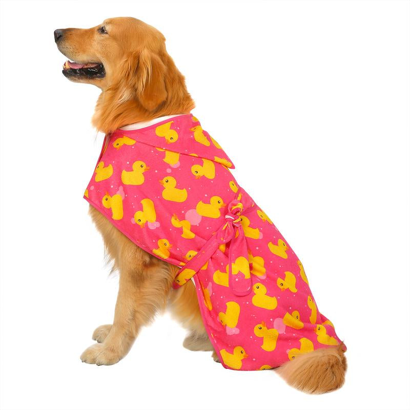 HDE Dog Bathrobe with Hood for Quick Drying Towel