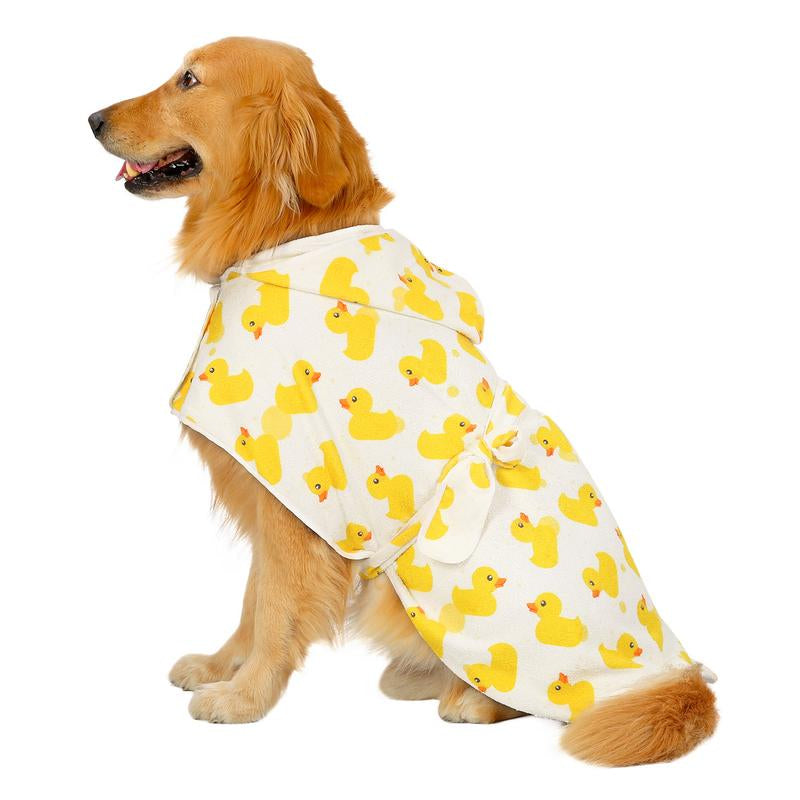 HDE Dog Bathrobe with Hood for Quick Drying Towel