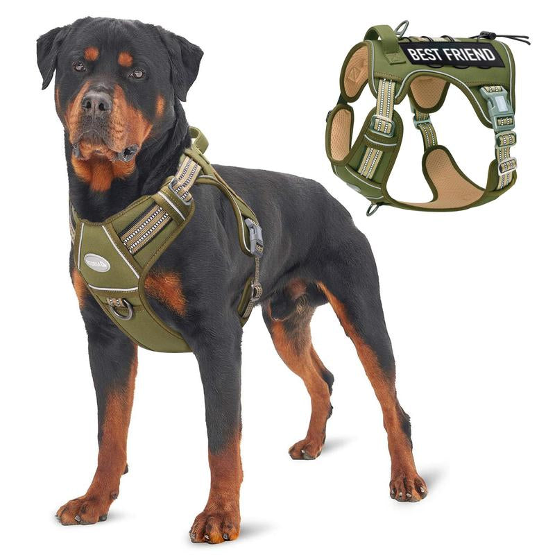 【Summer Sale】Auroth Tactical Dog Harness for Small to Large Dogs , Durable Reflective Dog Harness, Easy to Control, Large Dogs No Pull Adjustable Pet Harness, Dog & Cat Accessories, Pet Supplies