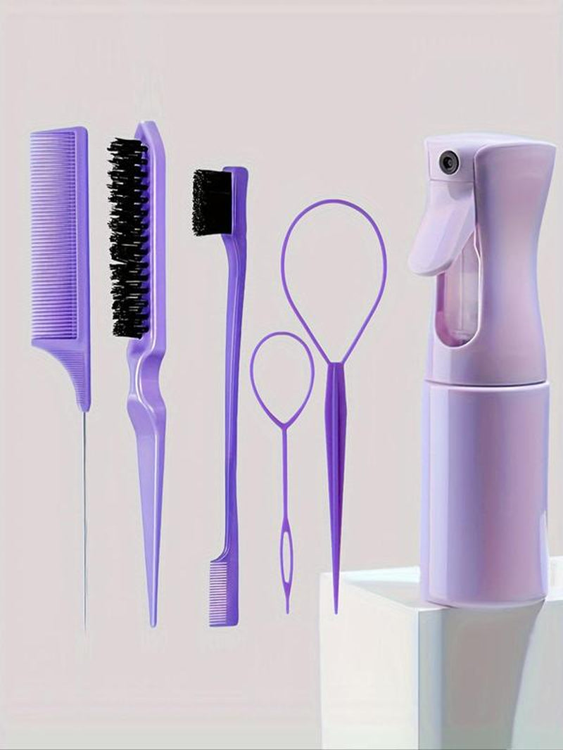 Hair Styling Comb Set, Haircare Tool Set, Including Hair Comb, Spray Bottle, Eyebrow Brush, Rat Tail Comb, Professional Durable Hair Salon Tools for Back to School, Fall Outfits, Fall Freshness Fall