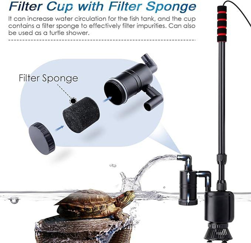 AQQA Electric Aquarium Gravel Cleaner, 6 in 1 Automatic Fish Tank Cleaning Tools Gravel Vacuum for Aquarium, Suitable for Change Water Wash Sand Water Filter and Water Circulation (320GPH, 20W)