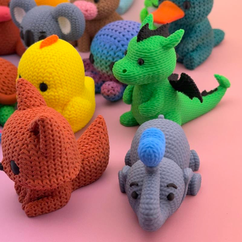 Cozy Critter Collection 3D Printed Crochet-Style Animals