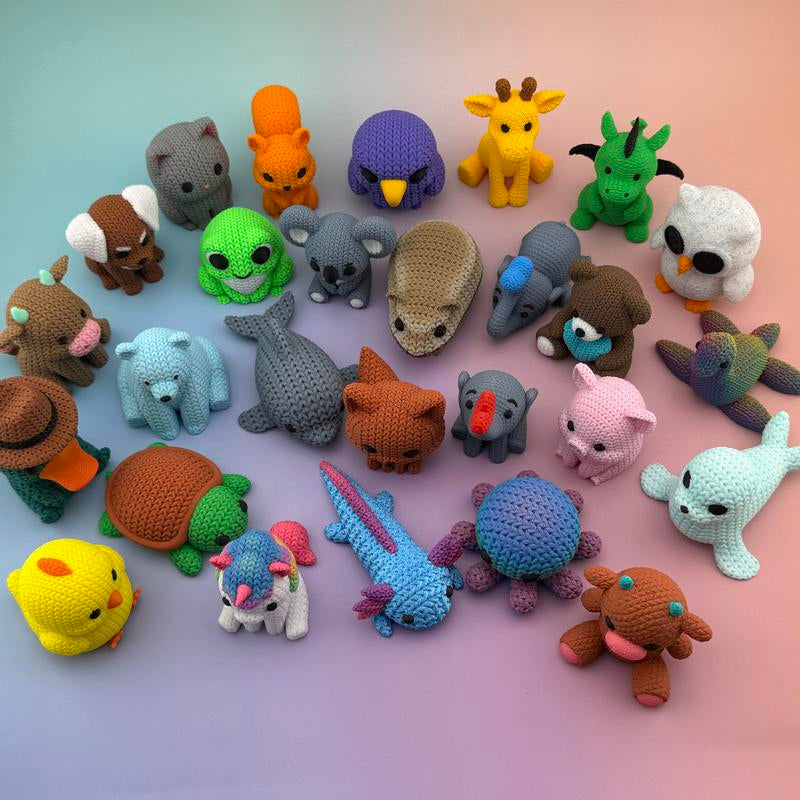 Cozy Critter Collection 3D Printed Crochet-Style Animals