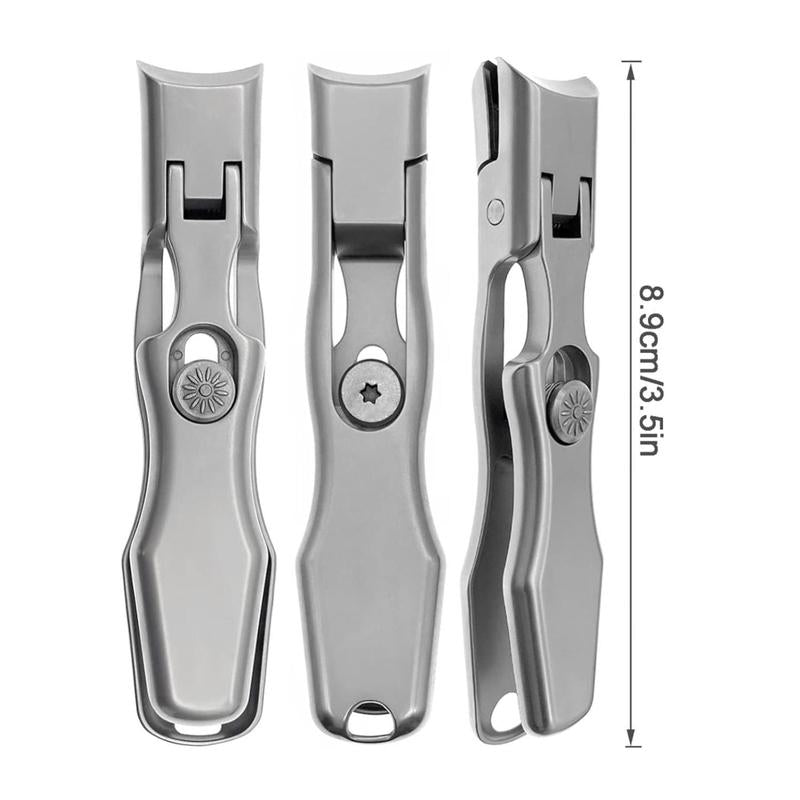 2025 Upgrade Nail Clippers , Large Wide Jaw Opening Toe Nail Clippers, Heavy Duty Stainless Steel No Splash Fingernail Clipper Cutters Long Handle with Catcher Nail Clipper Large Opening Nail Art Manicure Nail Care Set Professional Nail Trimmer Toe Nail