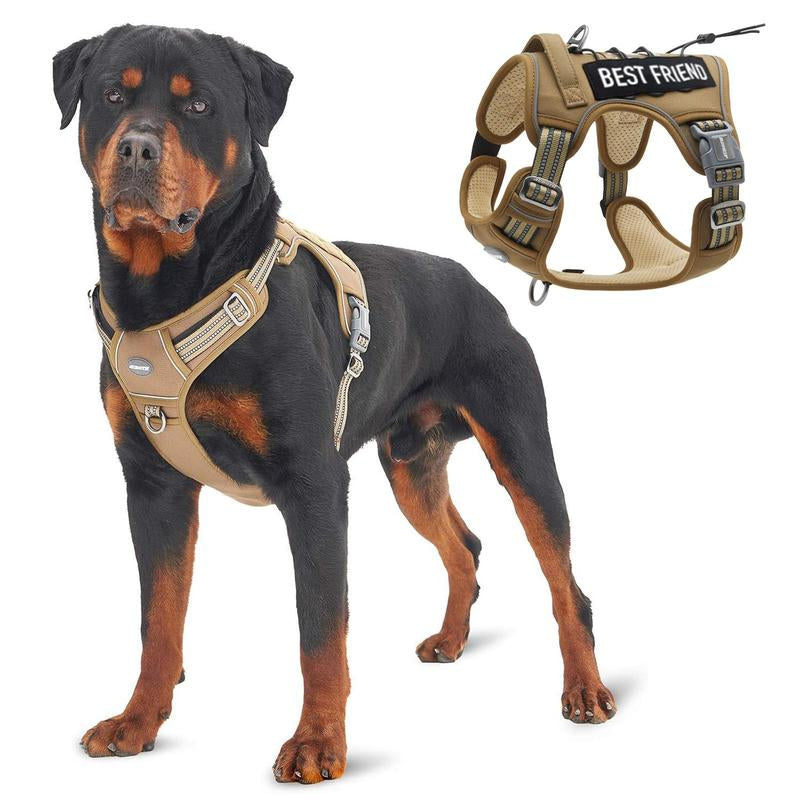 【Summer Sale】Auroth Tactical Dog Harness for Small to Large Dogs , Durable Reflective Dog Harness, Easy to Control, Large Dogs No Pull Adjustable Pet Harness, Dog & Cat Accessories, Pet Supplies