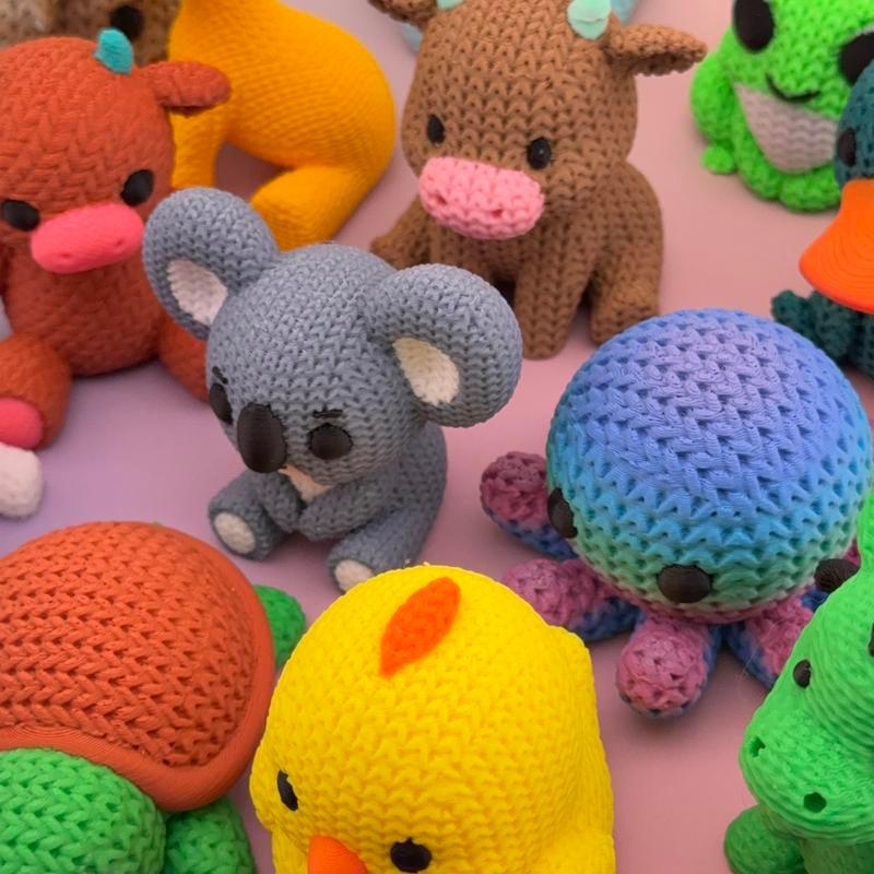 Cozy Critter Collection 3D Printed Crochet-Style Animals
