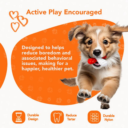 Rethink Pet Bacon Scented Cross Chew Teething Toy for Small Dogs