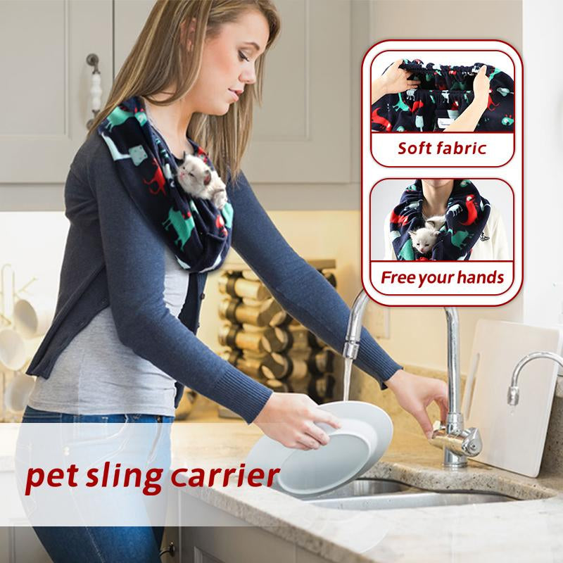2025 Pet Sling Carrier L - Yunpawpet Handsfree Cat Sling Carrier Pouch for Chinchillas, Hedgehogs Puppies Kittens Dog Baby Cat Baby Dog Pet Hug Backpack