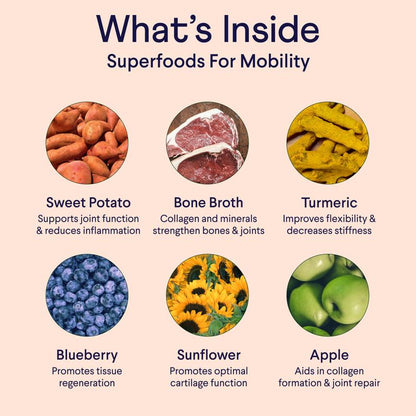 FINN Bone Broth plus for Dogs | Joint & Mobility Topper Packed with Collagen & Amino Acids | Only 6 Ingredients | Powdered Meal Topper for Dogs