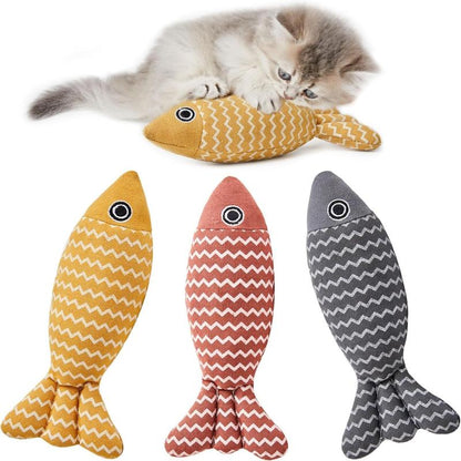 Potaroma Cat Toys Saury Fish, 3 Pack Catnip Crinkle Sound Toys Soft and Durable, Interactive Cat Kicker Toys for Indoor Kitten Exercise 9.4 Inches for All Breeds