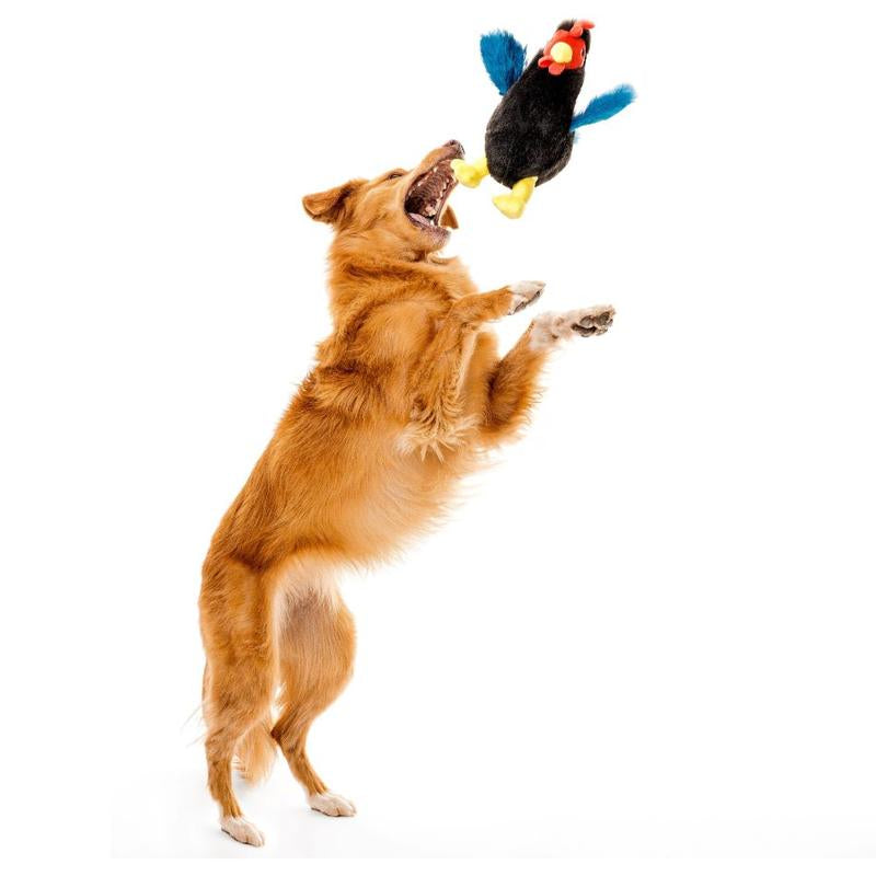 Playology Plush Hen Chicken-Scented Dog Toy for Medium Dogs - Longer Playtime with All-Natural Scent