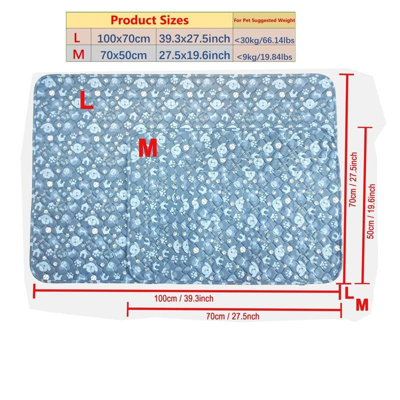 Cartoon Dog Pattern Pet Pee Pad, Washable Sleep Play Pad, Reusable Dogs Puppy Pads, Pet Training Pads for Dogs, Absorbent and Leak-Proof Whelping Pads, Non-Slip Puppy Pads, Puppy Training Pads