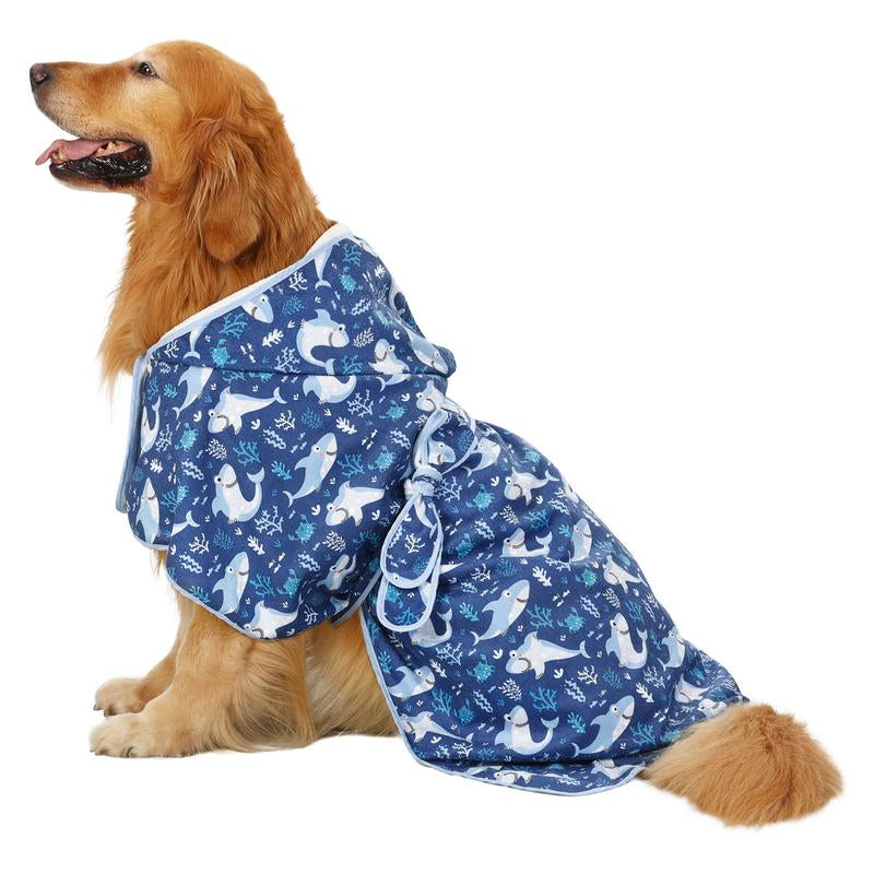 HDE Dog Bathrobe with Hood for Quick Drying Towel