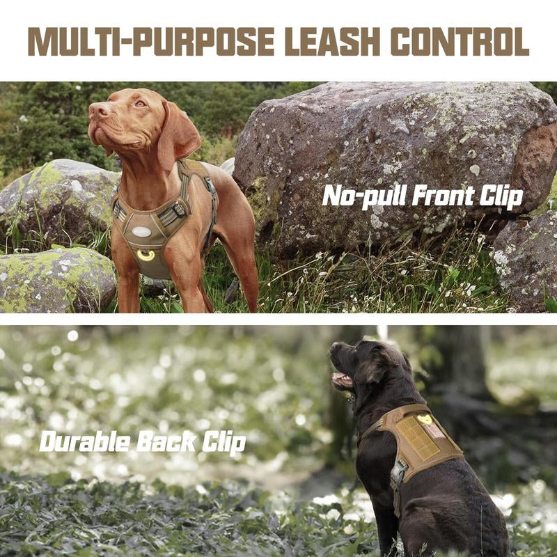 【Summer Sale】Auroth Tactical Dog Harness for Small to Large Dogs , Durable Reflective Dog Harness, Easy to Control, Large Dogs No Pull Adjustable Pet Harness, Dog & Cat Accessories, Pet Supplies