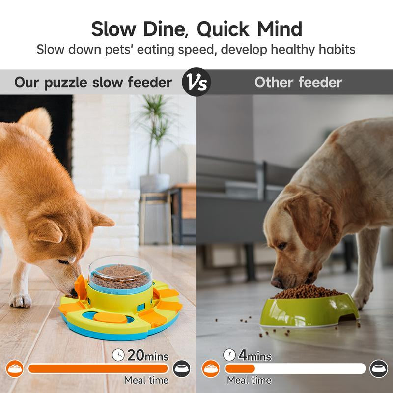 Potaroma Dog Puzzle Toy 2 Levels, Slow Feeder, Dog Food Treat Feeding Toys for IQ Training, Dog Entertainment Toys for All Breeds 4.2 Inch Height