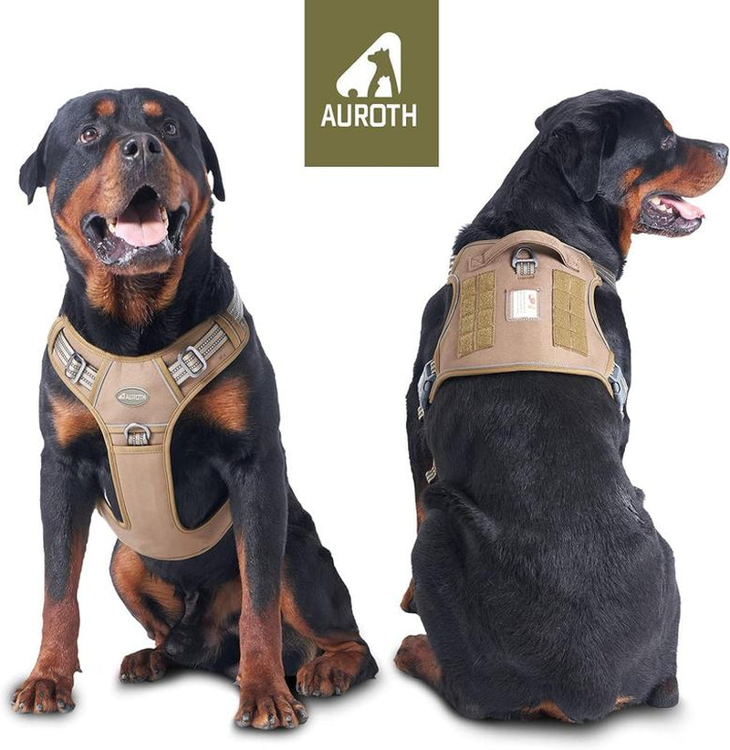 【Summer Sale】Auroth Tactical Dog Harness for Small to Large Dogs , Durable Reflective Dog Harness, Easy to Control, Large Dogs No Pull Adjustable Pet Harness, Dog & Cat Accessories, Pet Supplies