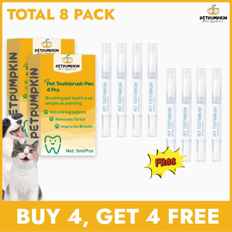 【Buy One, Get One Free】Toothbrush Pen 2 Pack,Cat/Dog Tooth Whitening & Cleaning,Natural Plant Substance-Pet Teeth Repairing Kit,Dogs Cats Natural Plants Tartar Remover Tool