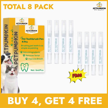 【Buy One, Get One Free】Toothbrush Pen 2 Pack,Cat/Dog Tooth Whitening & Cleaning,Natural Plant Substance-Pet Teeth Repairing Kit,Dogs Cats Natural Plants Tartar Remover Tool