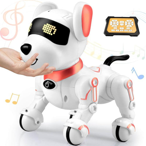 Remote Control Robot Dog Toy, Interactive RC Dog Robot Toys for Kids, Programmable Smart and Dancing Robot Toy, Imitates Animals Mini Pet Dog Robot with Sound and LED Eyes