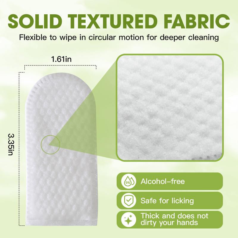 Geoorood Disposable Pet Tooth Cleaning Finger Gloves, Dental Cleaning Finger Toothbrush for Cats & Dogs,Tear Stain Cleaning Wipes, Bad Breath Wet Wipes, Tartar Removal Oral Care Grooming Tools.#1