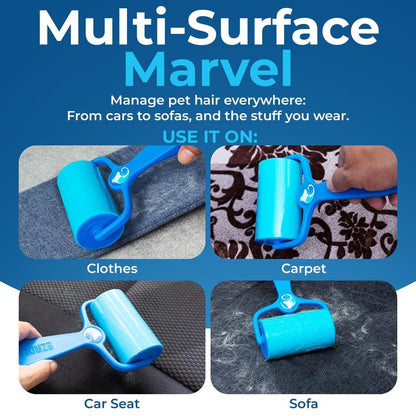 Petlovers Ezroll Reusable Lint Roller - Sticky for Life & Multi-Purpose Pet Hair, Dust, & Lint Remover for Clothing, Upholstery, & Cars - Sustainable, Washable & Efficient