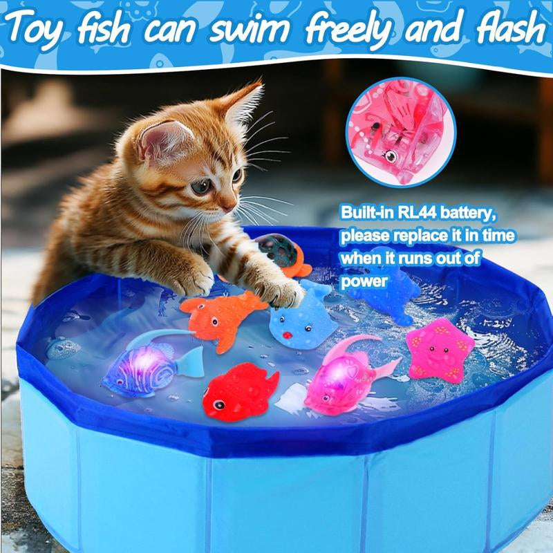 Cat Pool with Swimming Robotic Fish Toy - Interactive Cat Toy for Indoor Cats, Fun and Engaging for Bored Indoor Cats