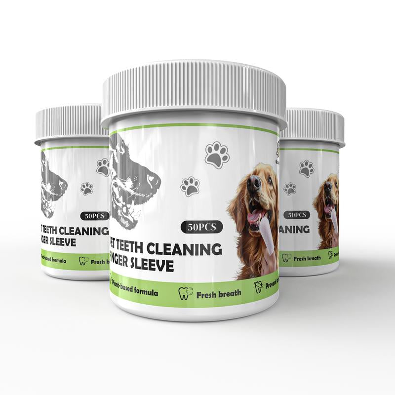 Geoorood Disposable Pet Tooth Cleaning Finger Gloves, Dental Cleaning Finger Toothbrush for Cats & Dogs,Tear Stain Cleaning Wipes, Bad Breath Wet Wipes, Tartar Removal Oral Care Grooming Tools.#1