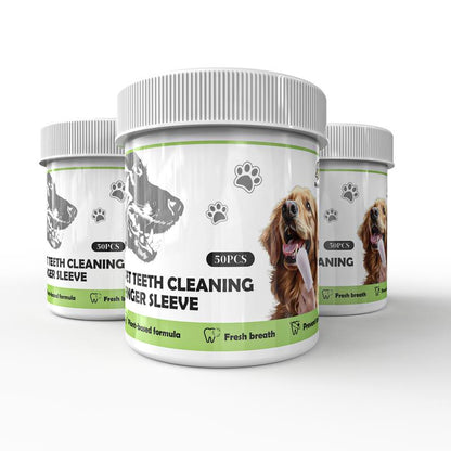 Geoorood Disposable Pet Tooth Cleaning Finger Gloves, Dental Cleaning Finger Toothbrush for Cats & Dogs,Tear Stain Cleaning Wipes, Bad Breath Wet Wipes, Tartar Removal Oral Care Grooming Tools.#1