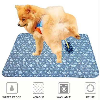 Cartoon Dog Pattern Pet Pee Pad, Washable Sleep Play Pad, Reusable Dogs Puppy Pads, Pet Training Pads for Dogs, Absorbent and Leak-Proof Whelping Pads, Non-Slip Puppy Pads, Puppy Training Pads