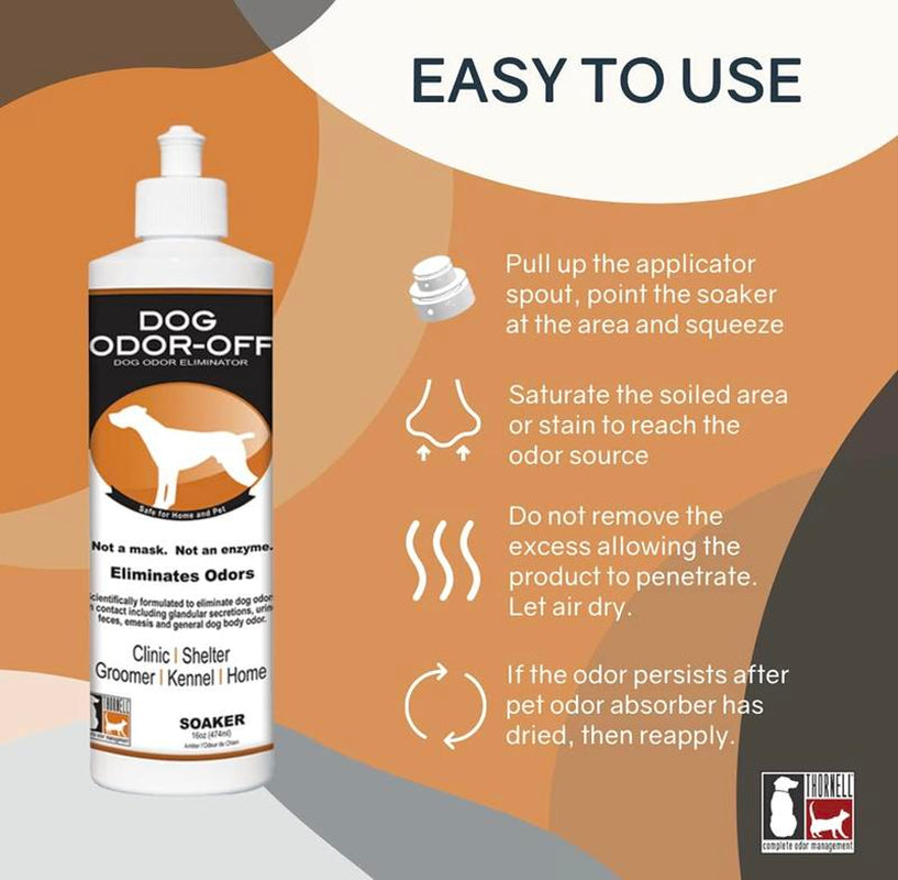 Dog Odor-Off 16Oz Soaker - Pet Smell Odor Eliminator for Dog Urine, Feces Odors, Pet Odor Eliminator