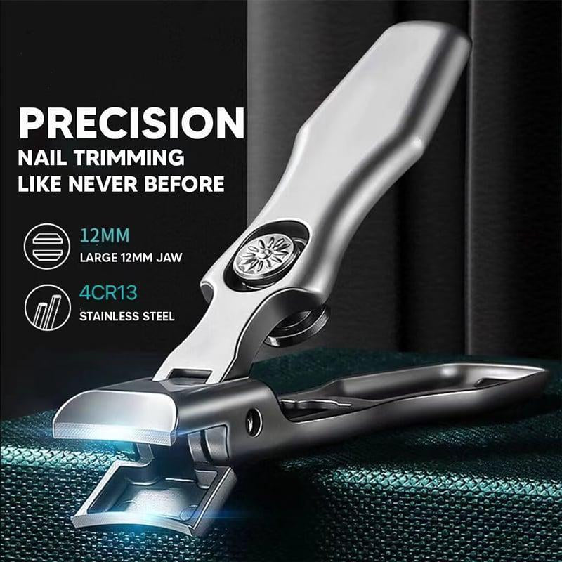 2025 Upgrade Nail Clippers , Large Wide Jaw Opening Toe Nail Clippers, Heavy Duty Stainless Steel No Splash Fingernail Clipper Cutters Long Handle with Catcher Nail Clipper Large Opening Nail Art Manicure Nail Care Set Professional Nail Trimmer Toe Nail