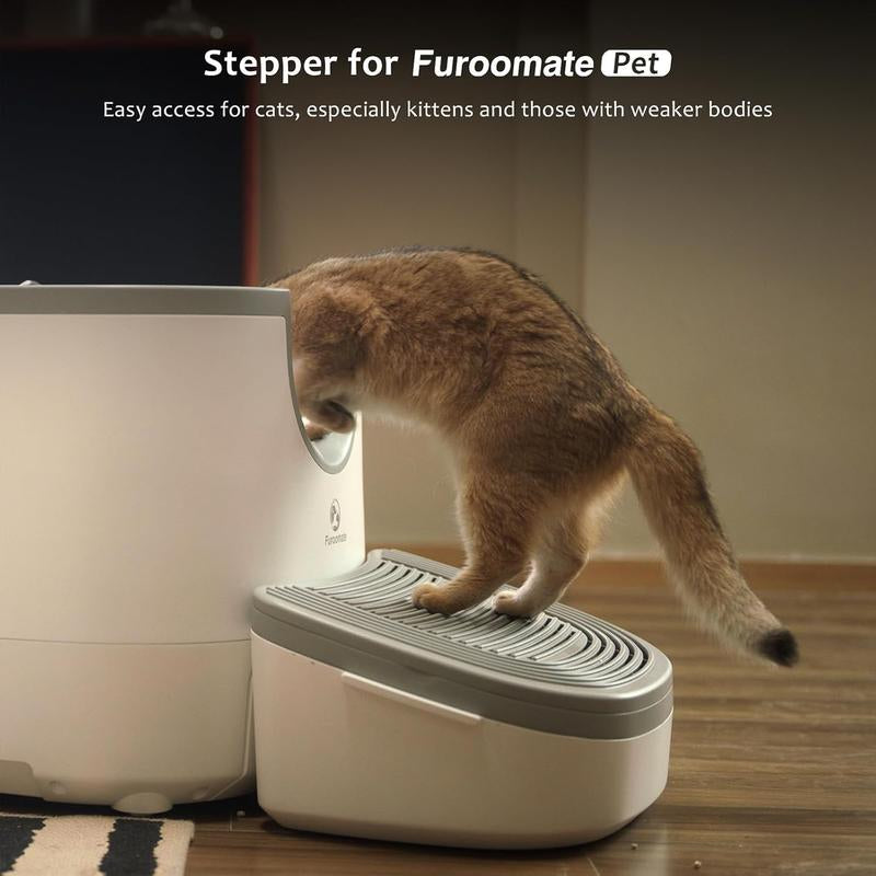 Stepper for Self-Cleaning Cat Litter Box Litter Trapper with Storage, Cat Ramp