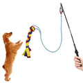 Interactive Flirt Pole Toy for Dogs Chase and Tug of War,Durable Teaser Wand with Pet Fleece Rope to Outdoor Exercise & Training for Dogs
