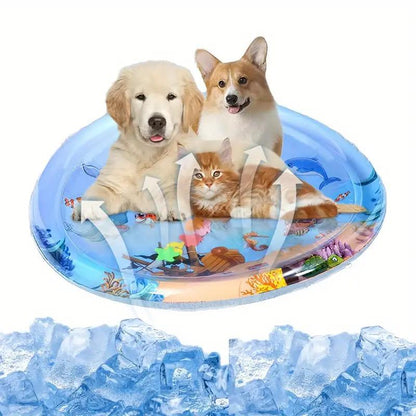 Inflatable Pet Water Sensory Bed-2025 Upgraded Thickened Sensory Water Palymat for Cats and Dogs