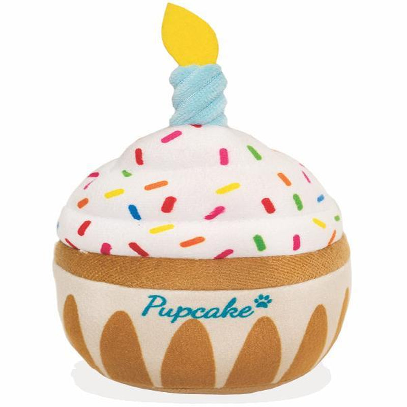 Nestpark Dog Birthday Toy - Pup Cake Puppy Cupcake Plush Squeak and Crinkle Gift