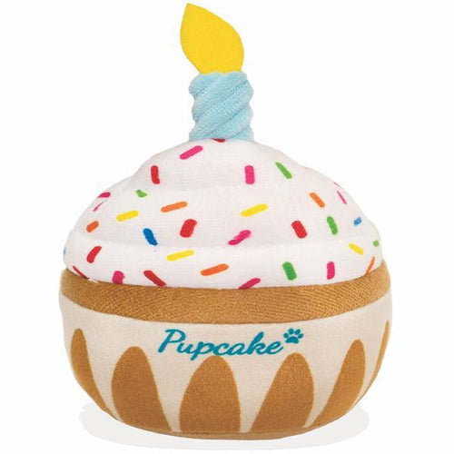 Nestpark Dog Birthday Toy - Pup Cake Puppy Cupcake Plush Squeak and Crinkle Gift
