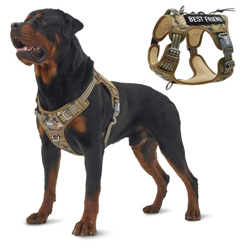 【Summer Sale】Auroth Tactical Dog Harness for Small to Large Dogs , Durable Reflective Dog Harness, Easy to Control, Large Dogs No Pull Adjustable Pet Harness, Dog & Cat Accessories, Pet Supplies