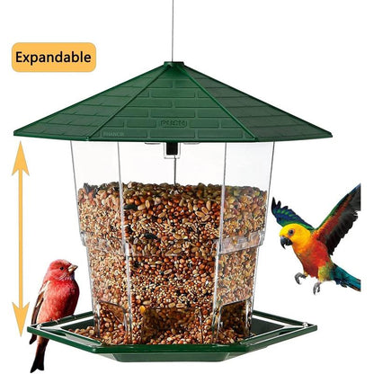 PHANCIR Bird Feeder for Outdoor Hanging 2.2 Lbs Capacity with Heavy Duty Water Resistance & Squirrel-Proof Design for Wild Bird Seed Fathersdaygift