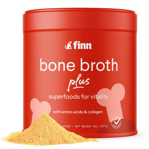 FINN Bone Broth plus for Dogs | Joint & Mobility Topper Packed with Collagen & Amino Acids | Only 6 Ingredients | Powdered Meal Topper for Dogs