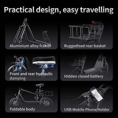 【App Control-】Aovopro - LADPED ESBS Electric Scooter for Adults with Seat and App, Peak Motor Power 750W, Top Speed 22 Mph, Driving Range 20-60 Miles, Pet-Friendly Design with Rear Basket.