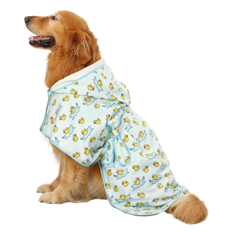 HDE Dog Bathrobe with Hood for Quick Drying Towel