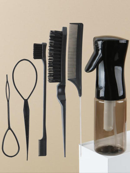 Hair Styling Comb Set, Haircare Tool Set, Including Hair Comb, Spray Bottle, Eyebrow Brush, Rat Tail Comb, Professional Durable Hair Salon Tools for Back to School, Fall Outfits, Fall Freshness Fall